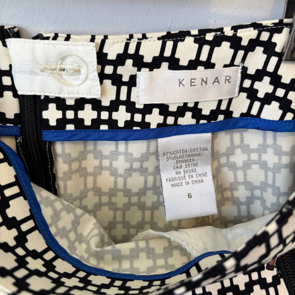 Kenar Women's Black & White Print Pencil Skirt Size 6 - Picture 5 of 6